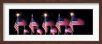 Framed US Flags And Fireworks