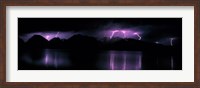 Framed Teton Range w/lightning Grand Teton National Park WY USA