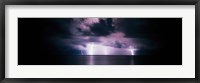 Framed Lightning Bolts Over Gulf Coast, Florida, USA