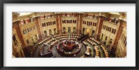 Framed High angle view of a library reading room, Library of Congress, Washington DC, USA