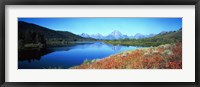 Framed Reflection of mountain in a river, Oxbow Bend, Teton Range, Grand Teton National Park, Wyoming, USA