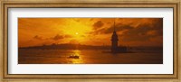 Framed Sunset over a river, Bosphorus, Istanbul, Turkey