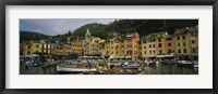 Framed Fishing boats at the harbor, Portofino, Italy