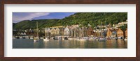 Framed Boats in a River, Bergen, Hordaland, Norway