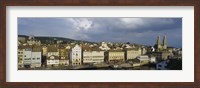 Framed High Angle View Of A City, Grossmunster Cathedral, Zurich, Switzerland