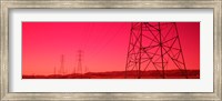 Framed Power Lines In The Valley, Central Valley, California, USA