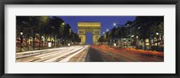 Framed View Of Traffic On An Urban Street, Champs Elysees, Arc De Triomphe, Paris, France