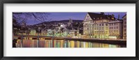 Framed Switzerland, Zurich, River Limmat, view of buildings along a river