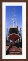 Framed Low angle view of a sailing ship at a shipyard, Antigua