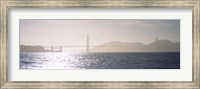 Framed Golden Gate Bridge on a hazy day, California