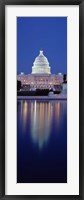 Framed Reflection of a government building in water, Capitol Building, Capitol Hill, Washington DC, USA