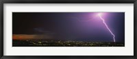 Framed Lightning Storm at Night