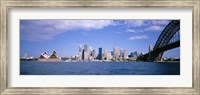 Framed Sydney Harbor Bridge and Skyscrapers, Sydney, Australia