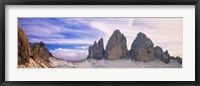 Framed Dolomites Alps with snow, Italy