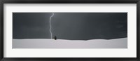 Framed Lightning in the sky over a desert, White Sands National Monument, New Mexico, USA