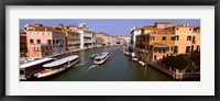 Framed High angle view of ferries in a canal, Grand Canal, Venice, Italy