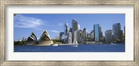 Framed Australia, New South Wales, Sydney, Sydney harbor, View of Sydney Opera House and city