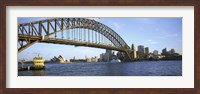 Framed Australia, New South Wales, Sydney, Sydney harbor, View of bridge and city