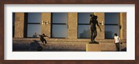 Framed Skateboarders In Front Of A Building, Oslo, Norway