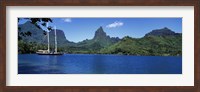 Framed Sailboats Sailing In The Ocean, Opunohu Bay, Moorea, French Polynesia