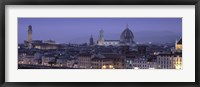 Framed High angle view of a city at dusk, Florence, Tuscany, Italy