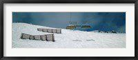 Framed Ski lift over a polar landscape, Lech ski area, Austria