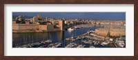 Framed High angle view of boats docked at a port, Old Port, Marseille, Bouches-Du-Rhone, Provence-Alpes-Cote Daze, France