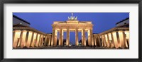 Framed Low angle view of a gate lit up at dusk, Brandenburg Gate, Berlin, Germany