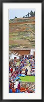 Framed Group of people in a market, Chinchero Market, Andes Mountains, Urubamba Valley, Cuzco, Peru