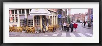 Framed Tourists walking on the street in a city, Ghent, Belgium