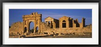 Framed Old ruins of buildings in a city, Sbeitla, Kairwan, Tunisia