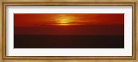 Framed Sunset over a grain field, Carson County, Texas Panhandle, Texas, USA