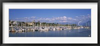 Framed Boats moored at a harbor, Lake Geneva, Lausanne, Switzerland