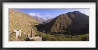 Framed Ruins of a village with mountains in the background, Atlas Mountains, Marrakesh, Morocco