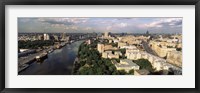 Framed Aerial view of a city, Moscow, Russia