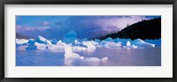 Framed Icebergs floating on water, Lago Grey, Patagonia, Chile