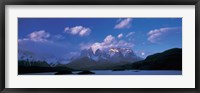 Framed Cloud over mountains, Towers of Paine, Torres del Paine National Park, Patagonia, Chile