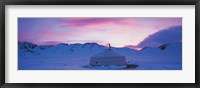 Framed Yurt the traditional Mongolian yurt on a frozen lake, Independent Mongolia