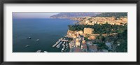 Framed High angle view of a town at the coast, Sorrento, Naples, Campania, Italy