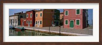 Framed Houses along a canal, Burano, Venice, Veneto, Italy