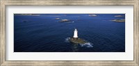 Framed Aerial view of a light house, Sakonnet Point Lighthouse, Little Compton, Rhode Island, USA