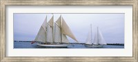 Framed Sailboats in the sea, Narragansett Bay, Newport, Newport County, Rhode Island, USA