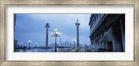 Framed Tables and chairs at a restaurant, St. Mark's Square, Grand Canal, San Giorgio Maggiore, Venice, Veneto, Italy