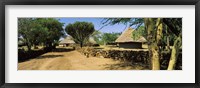 Framed Stone wall along a dirt road, Thimlich Ohinga, Lake Victoria, Great Rift Valley, Kenya