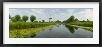 Framed Traditional windmill along with a canal, Damme, Belgium