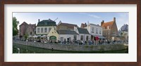 Framed Buildings at the waterfront, Bruges, West Flanders, Belgium