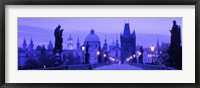 Framed Statues along a bridge, Charles Bridge, Prague, Czech Republic