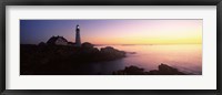 Framed Lighthouse on the coast, Portland Head Lighthouse built 1791, Cape Elizabeth, Cumberland County, Maine, USA