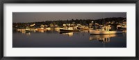 Framed Boats moored at a harbor, Bass Harbor, Hancock County, Maine, USA