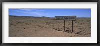 Framed Tropic Of Capricorn sign in a desert, Namibia